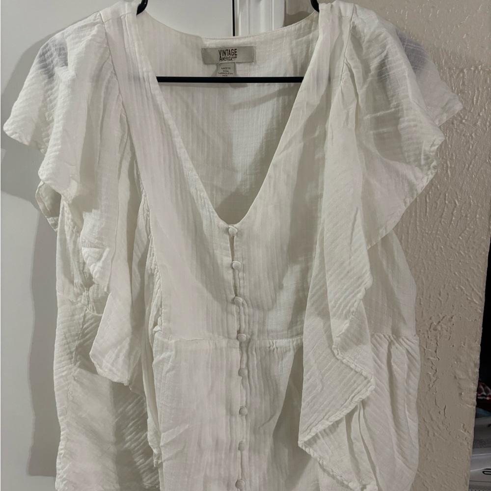 Knox Rose Ivory Button-Front Blouse